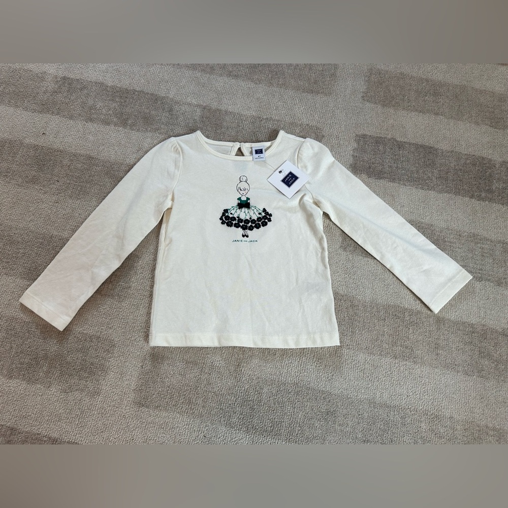 Janie and Jack Bloom Dress Girl Tee NWT (Size 2T)